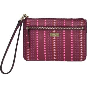 KATE SPADE Shore Street Heart Stripe Tini Clutch with Wrist Strap
